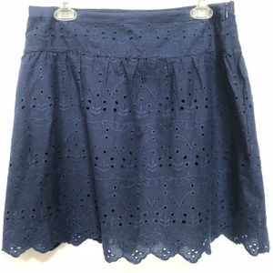 Max Studio navy eyelet skirt.